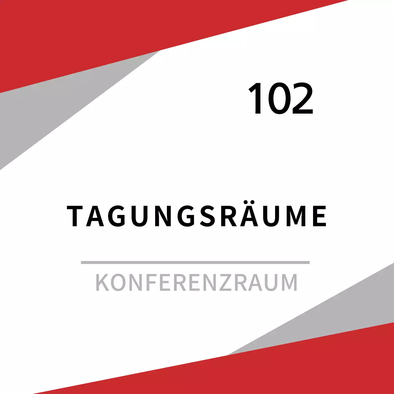 Einfaches Konzept für die Innenbeschilderung von Büros in Rot und Schwarz