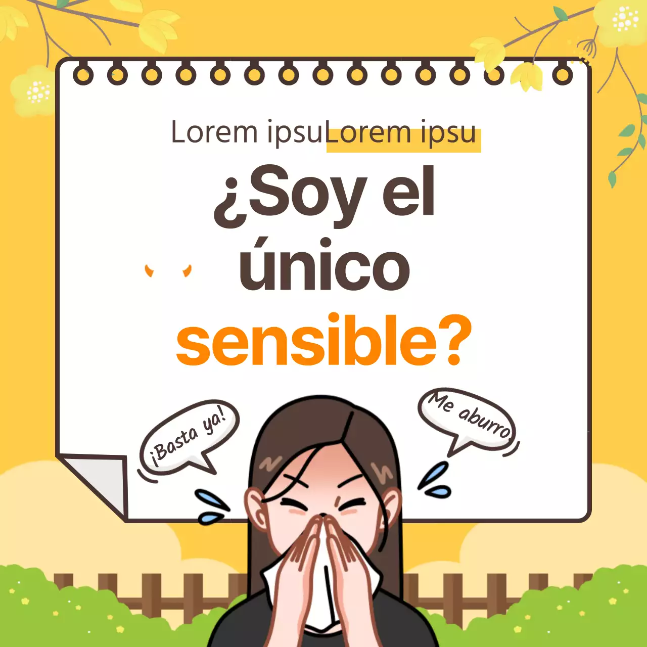 Diseño CardNews en amarillo