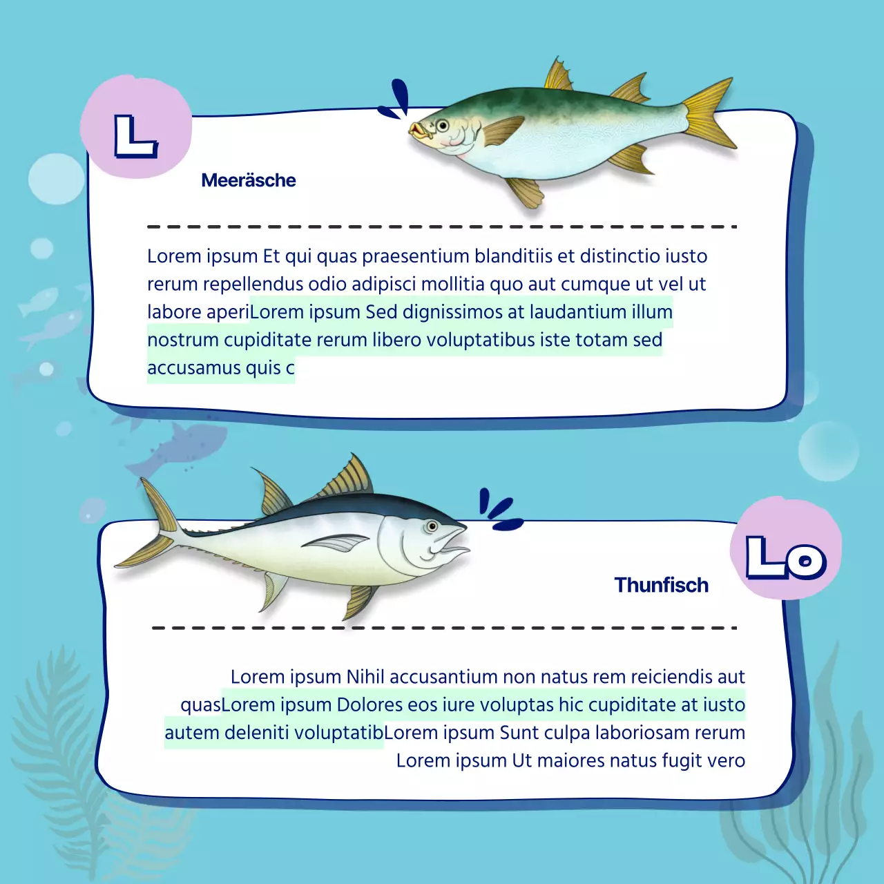 Ein monatlicher Leitfaden für Sashimi der Saison in blue CardNews