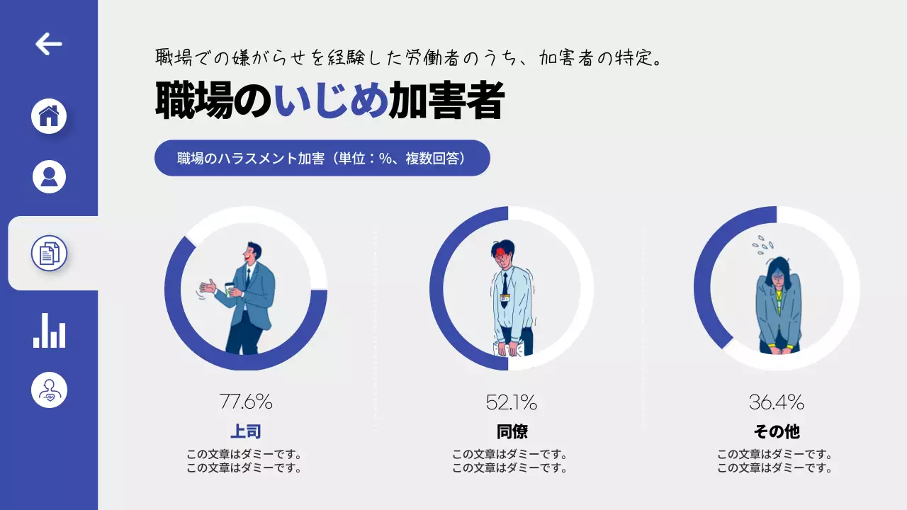 青 シンプル ハラスメント プレゼンテーション