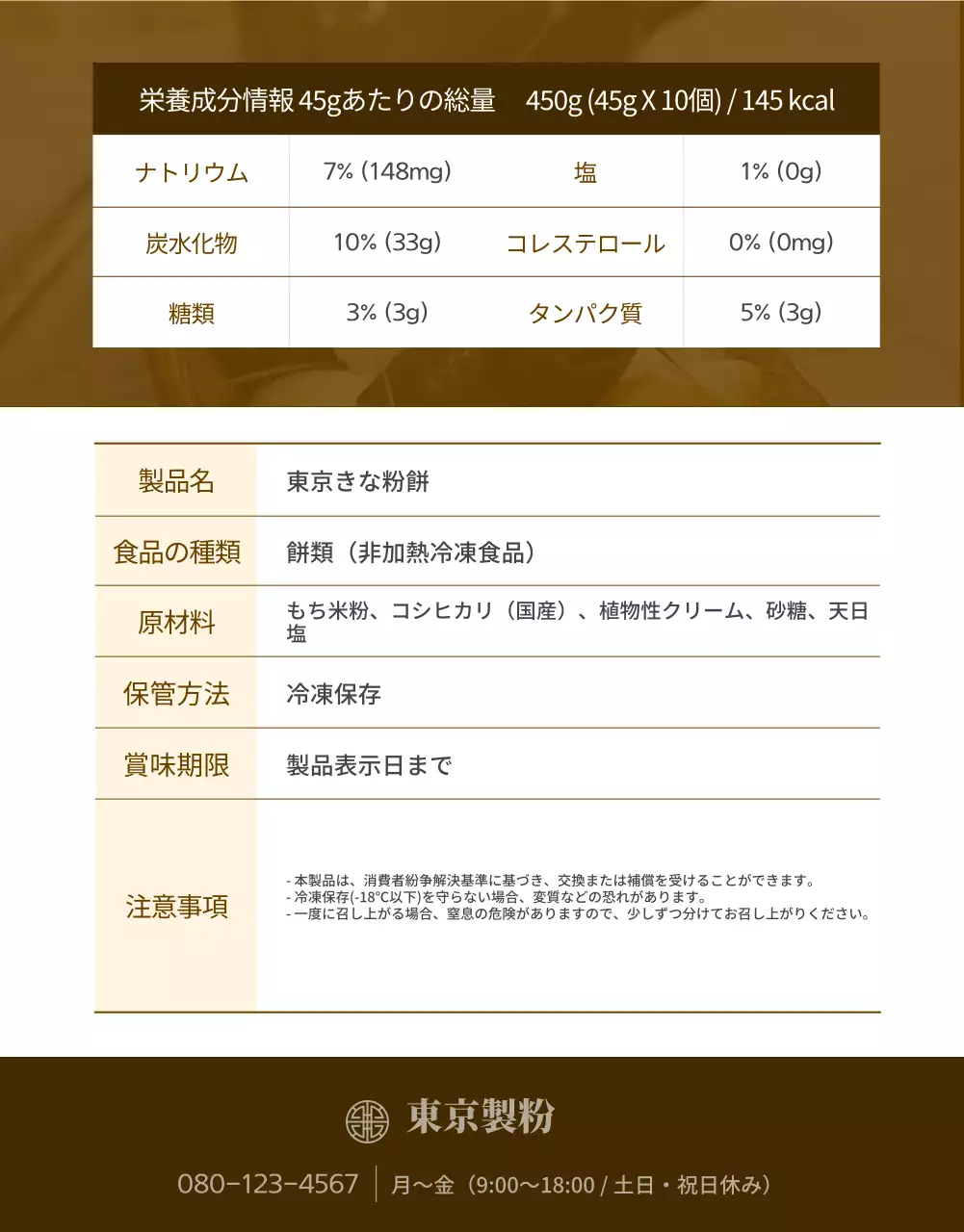 茶色 和風 きな粉もち 看板 詳細ページ