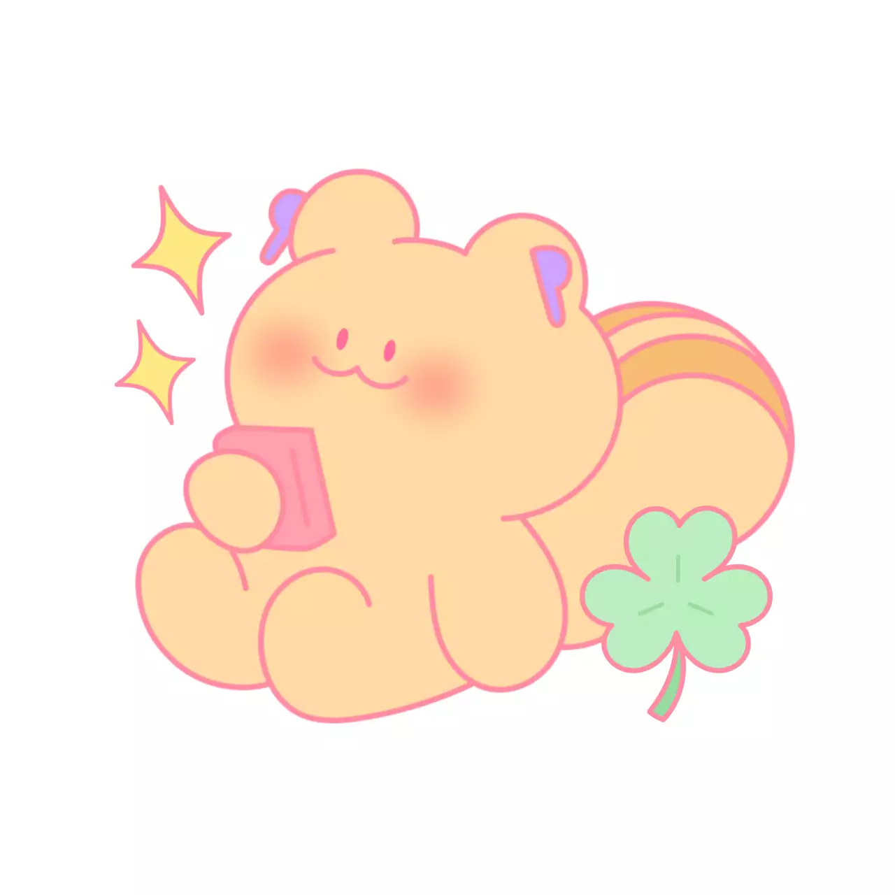 かわいいウサギとリスのキャラクターイラストが描かれたデコレーショングッズ。