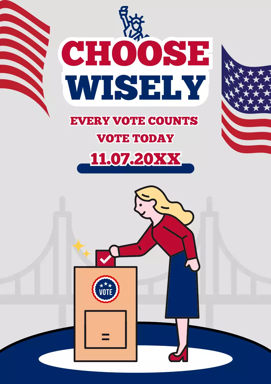 Red Retro Voting Announcement Poster