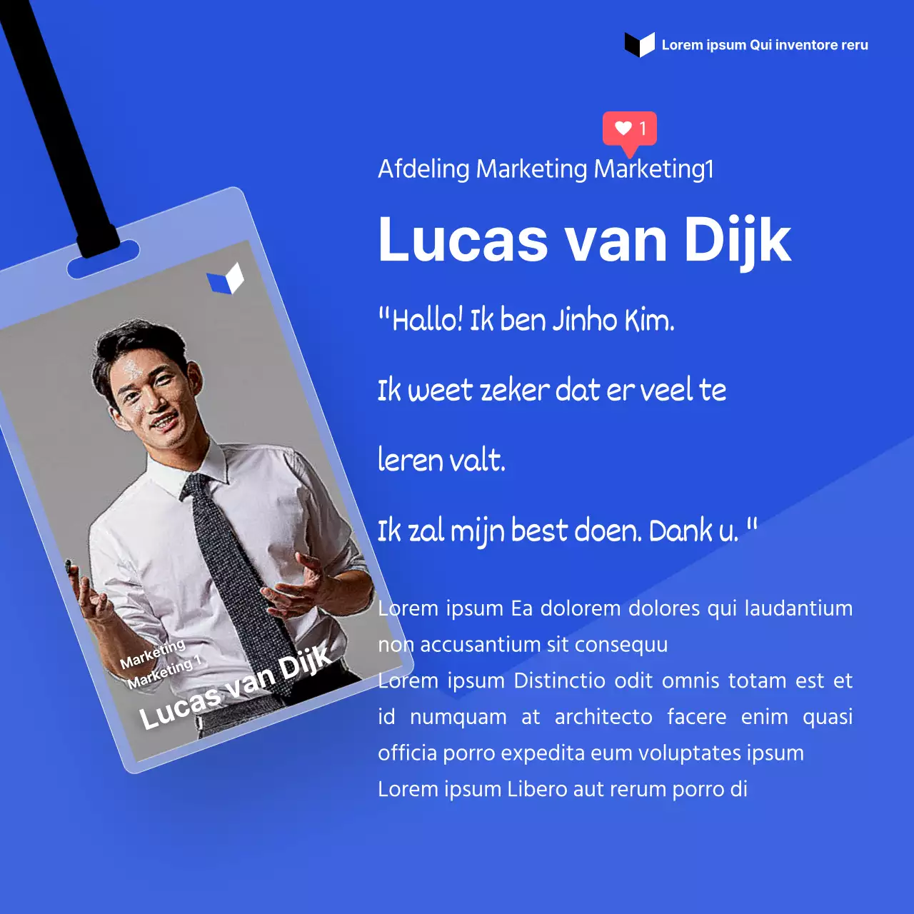 Een strakke en eenvoudige introductie voor nieuwe medewerkers in blauwe tinten CardNews