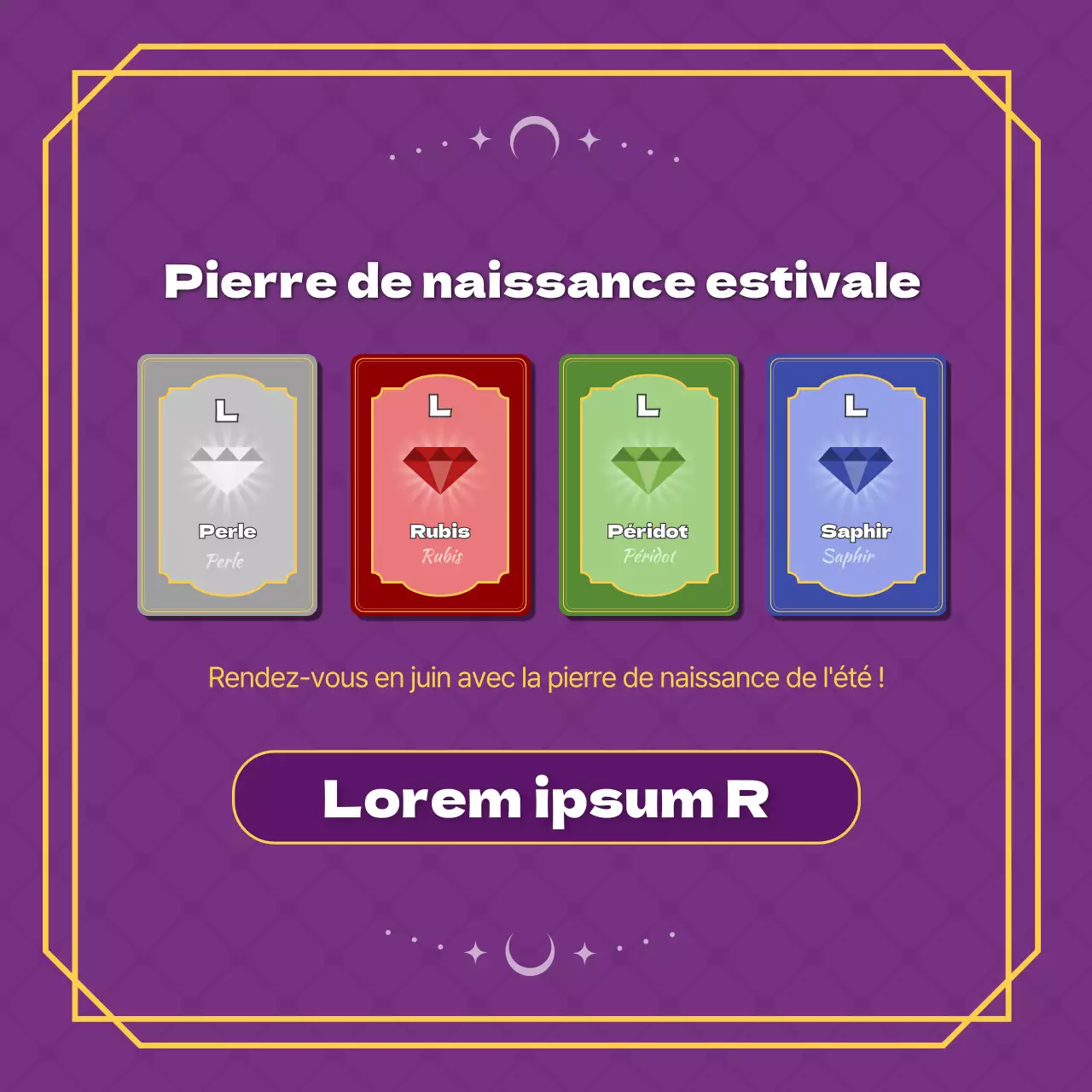 Concept de cartes de tarot violettes Cartes de naissanceNews Design