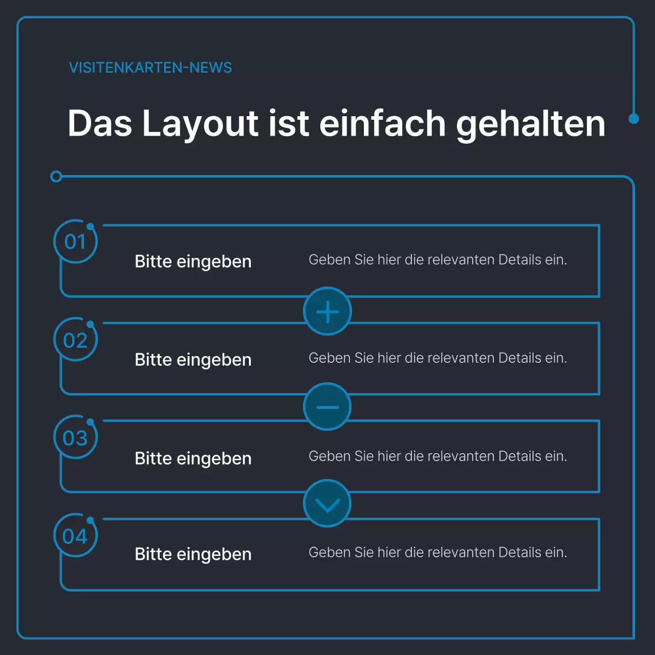 Einfache geometrische Formen in Schwarz und Blau für Unternehmen