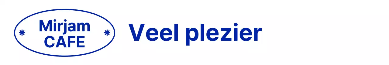 Strakke, eenvoudige vormen en tekst in marineblauw voor een stijlvol café