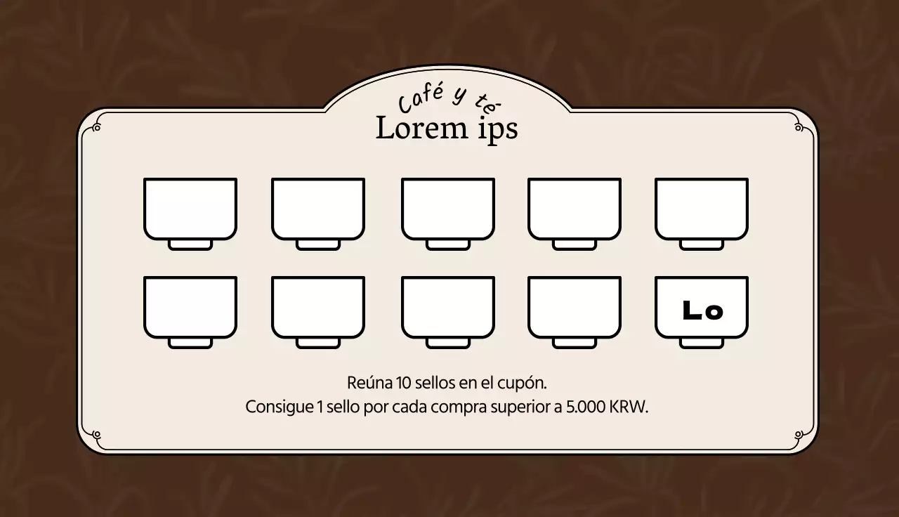 Marrón albaricoque ilustración logotipo café té cupón