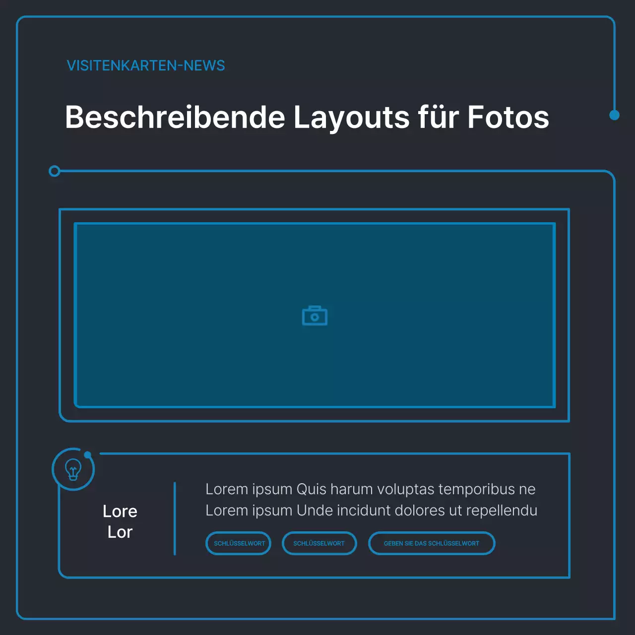 Einfache geometrische Formen in Schwarz und Blau für Unternehmen