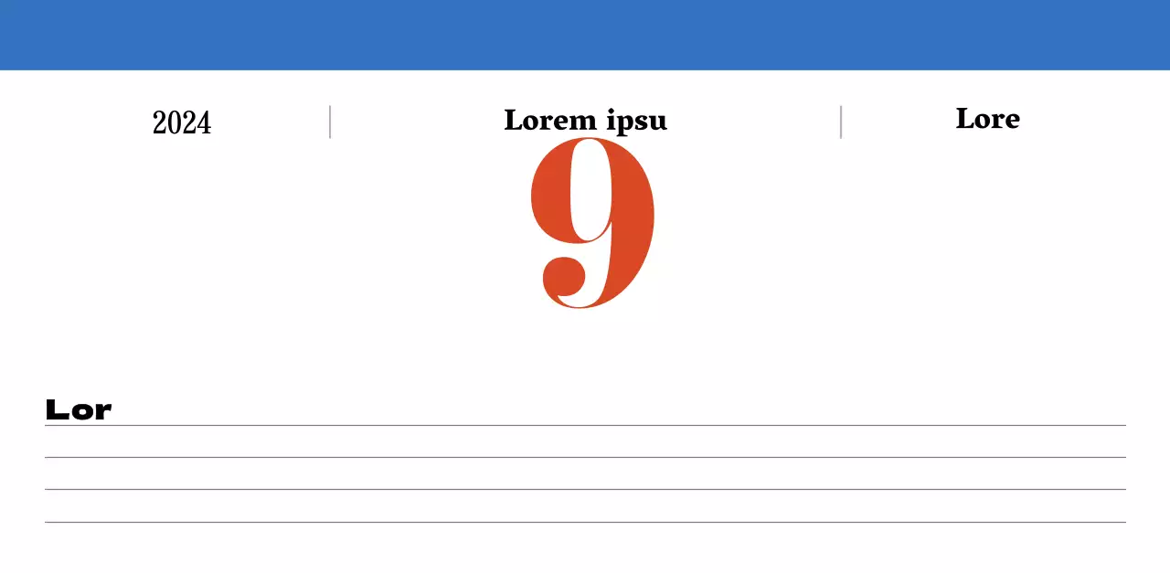 Calendario nostalgico di concezione retrò in rosso e blu