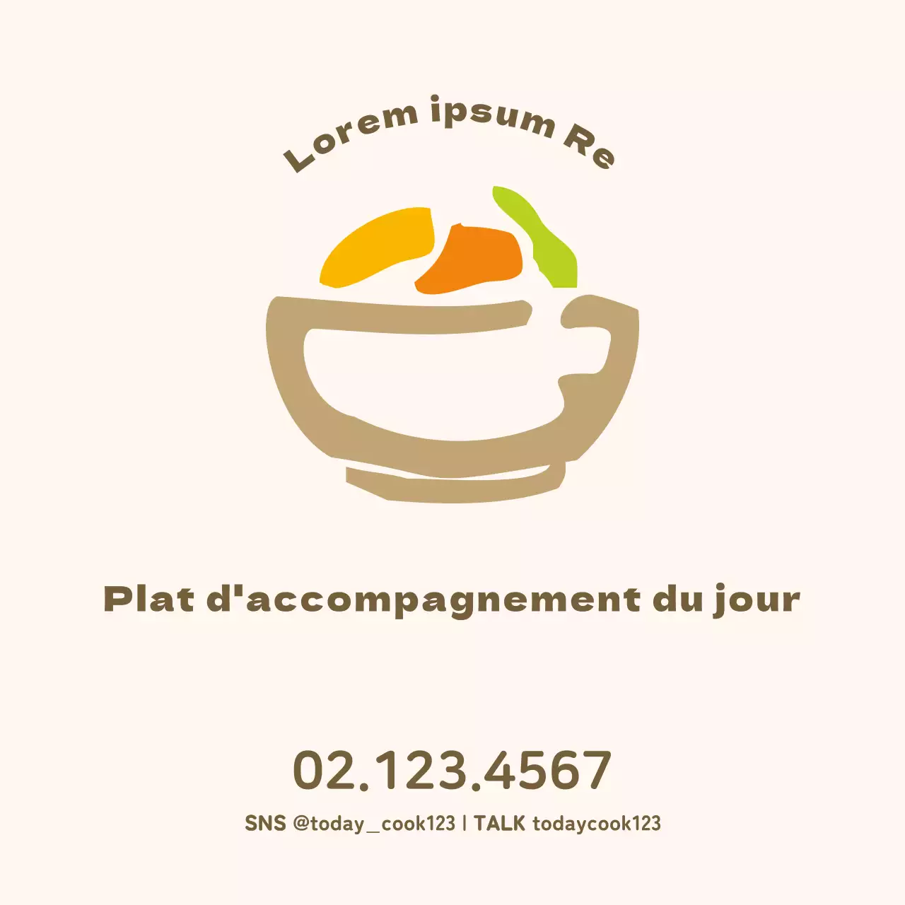 Brun et jaune pâle, rond, demandes de renseignements illustrées sur les produits d'épicerie fine