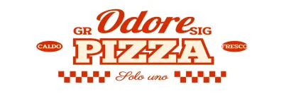 Grembiule a una riga con logo della pizzeria di ispirazione vintage