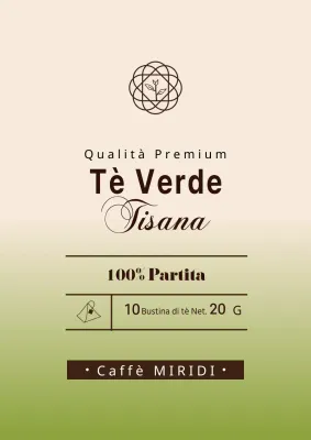 Semplice design di etichetta per bustine di tè verde con sfumatura verde