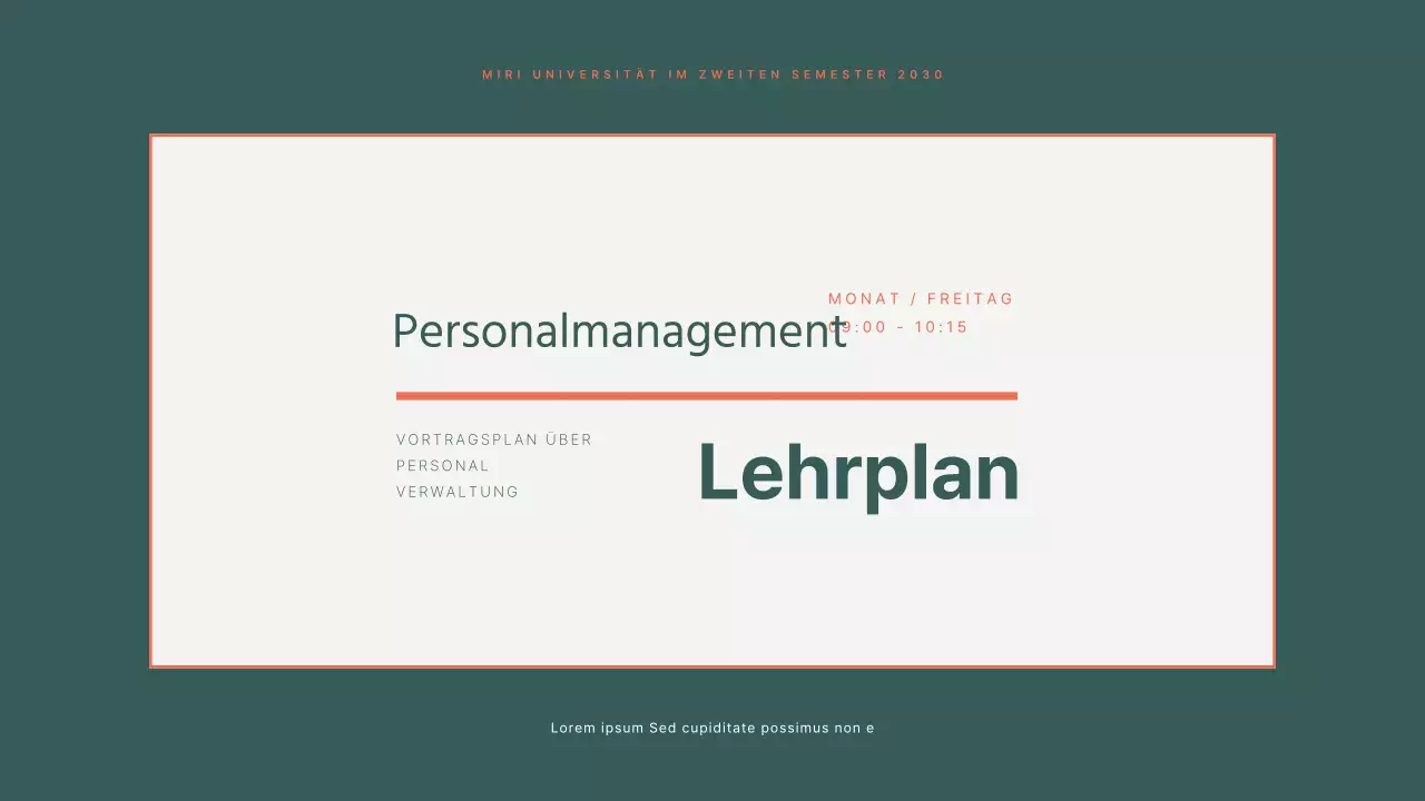 Grün-orangefarbenes Lehrplandesign