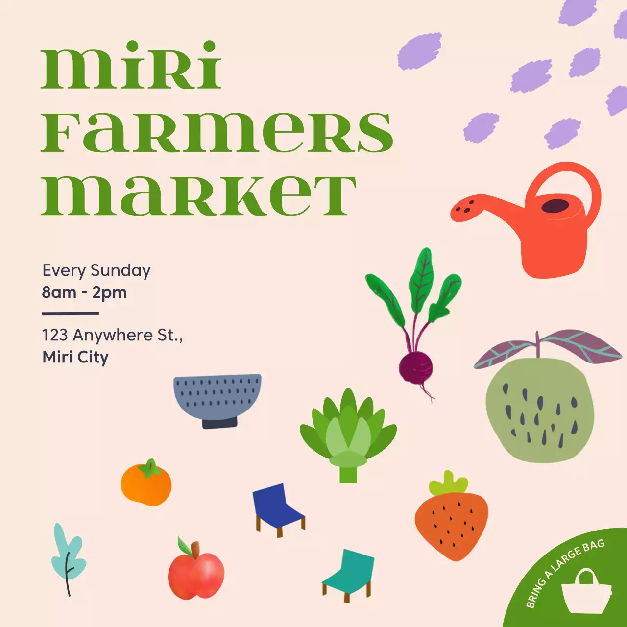 베이지 모던 파머스 이벤트 인스타그램 포스트