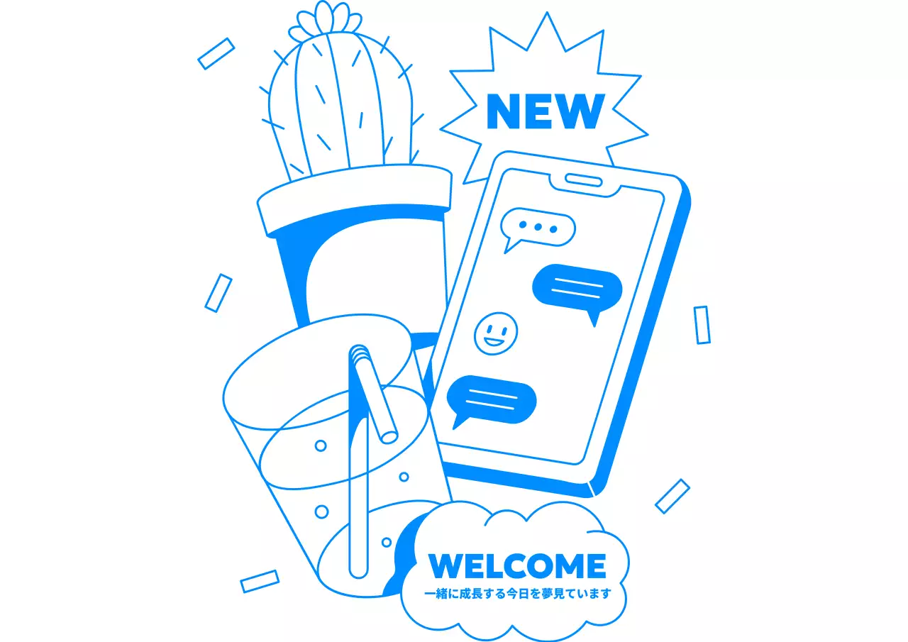 新入社員の入社を歓迎するキットデザイン