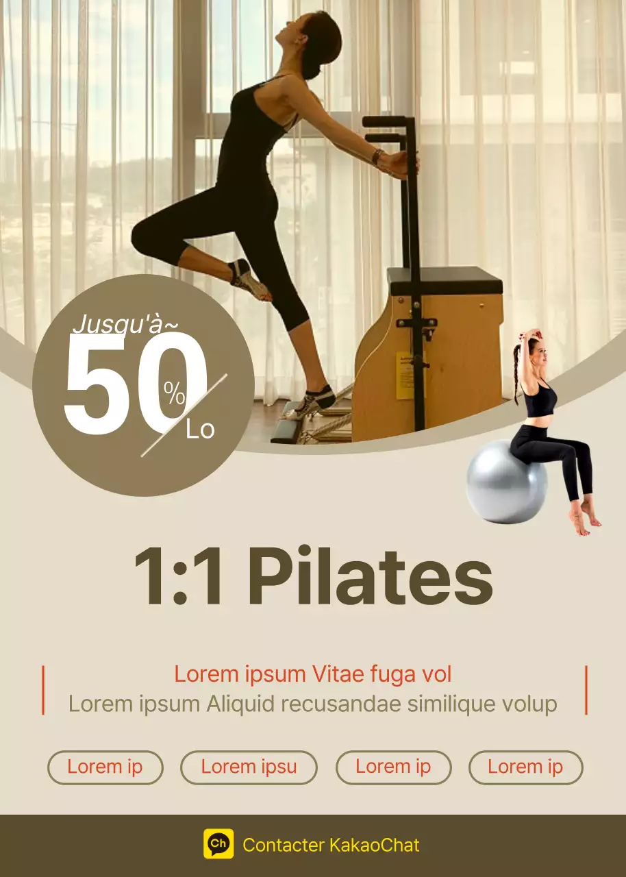 Beige Pilates Discount EventPop Up