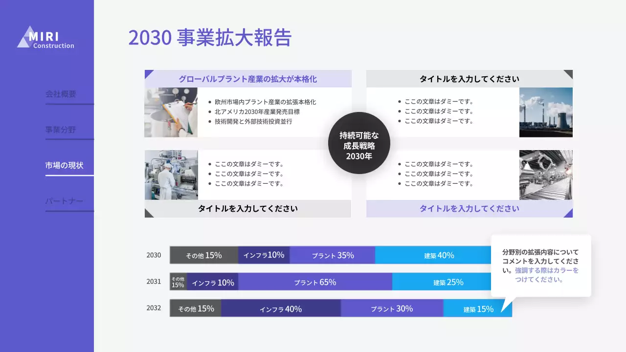 青 モダン 企業 プレゼンテーション
