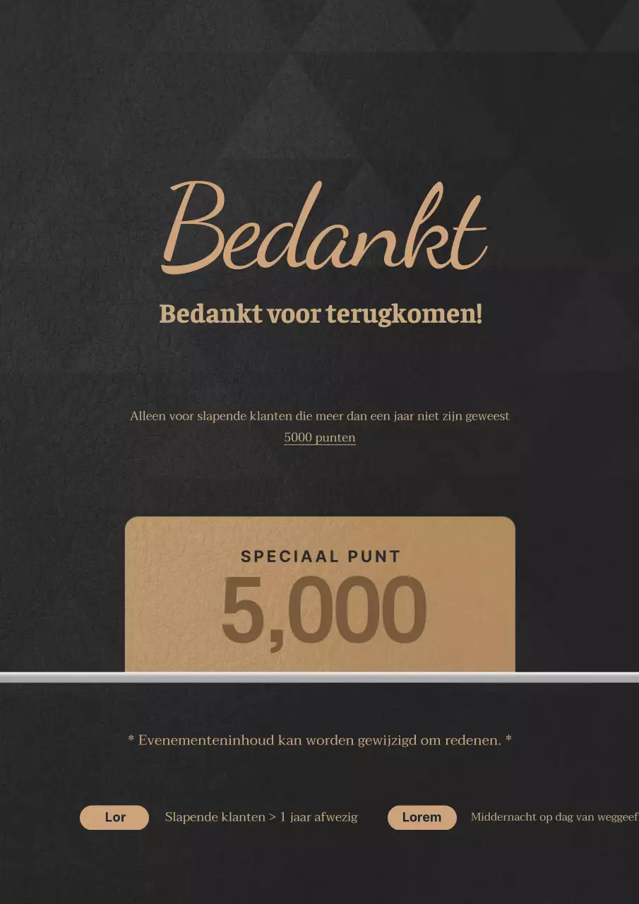 Promoot een evenement voor menselijke klanten met een zwart-gouden couponillustratie