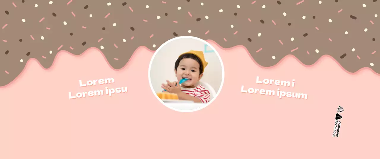 Conceito de ilustração de sobremesa cor-de-rosa e branca para a celebração do aniversário de uma criança