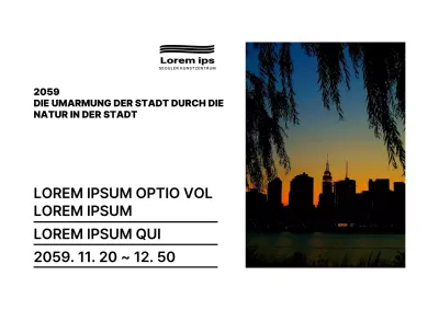 Schwarzer und einfacher Text im Layout-Stil Informationsleitfaden zur Fotoausstellung