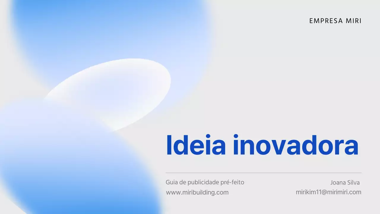 Proposta de suporte publicitário simples em azul claro e azul