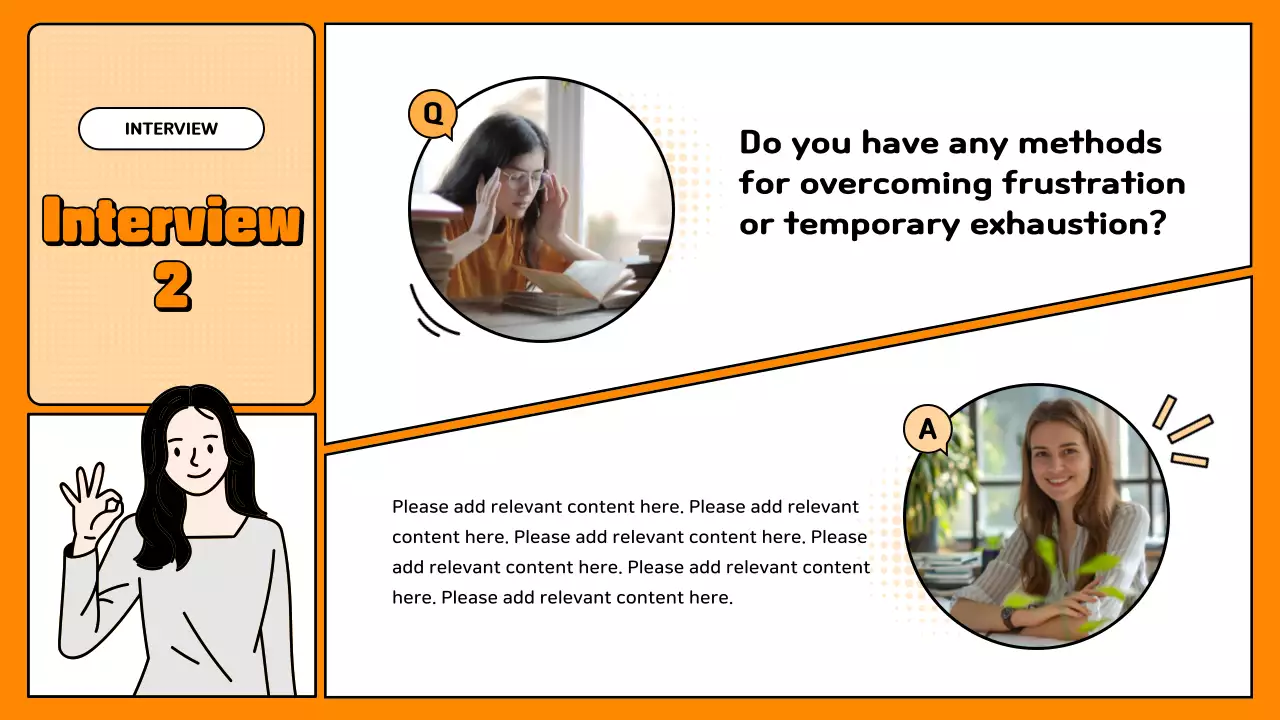 Apresentação simples de perguntas e respostas em laranja