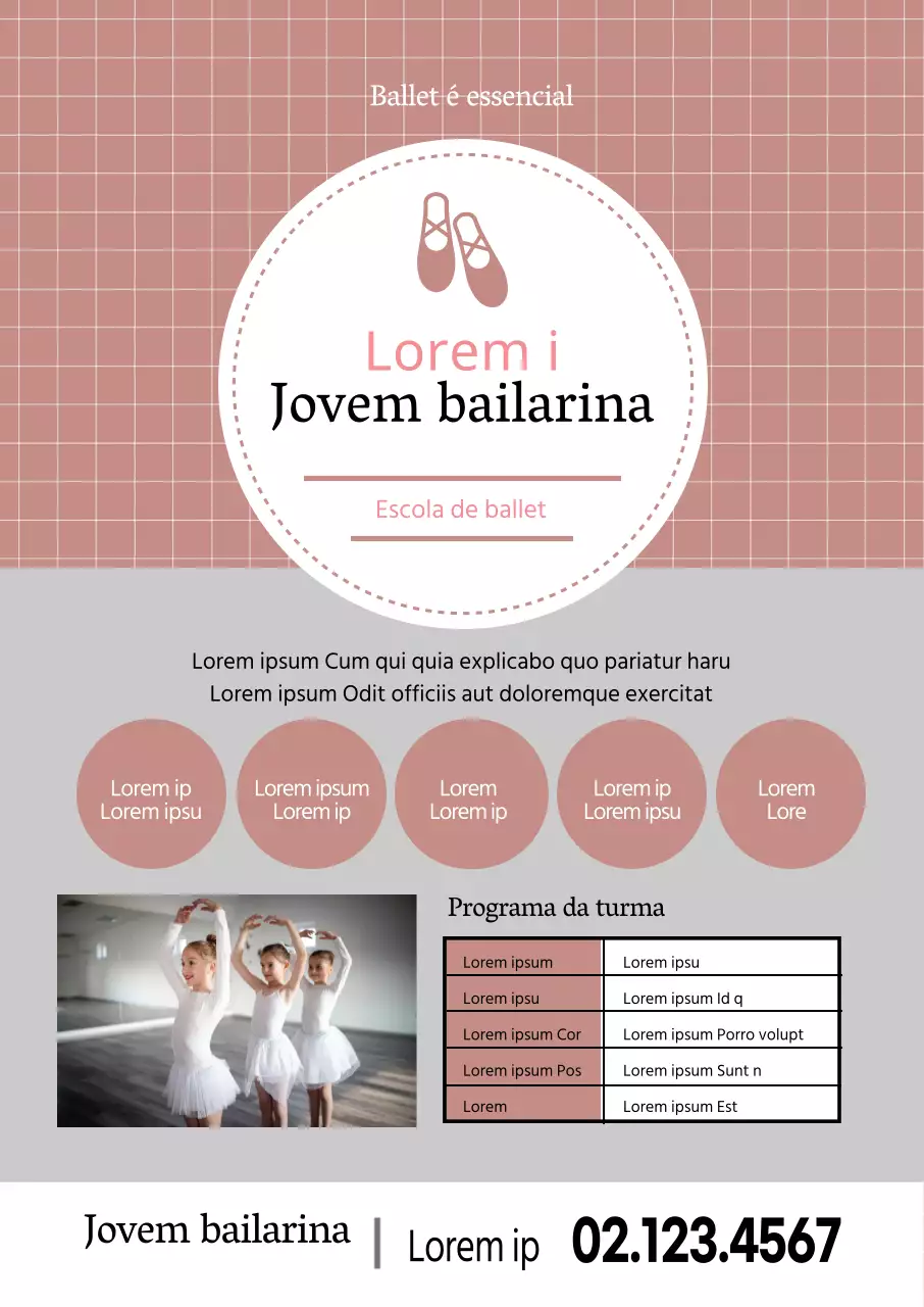 Fotografia de ilustração cor-de-rosa Promoção de escola de ballet