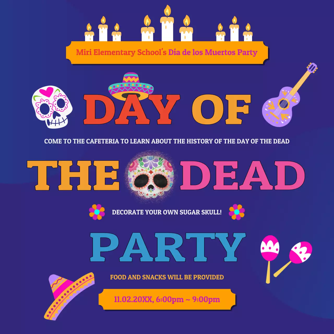 Purple Cultural Party Invitation Social Media Post