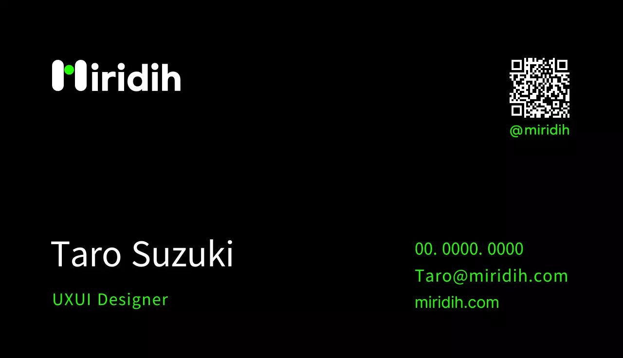 黒を基調としたシンプルなアルファベットRが入ったシンプルでベーシックな名刺。