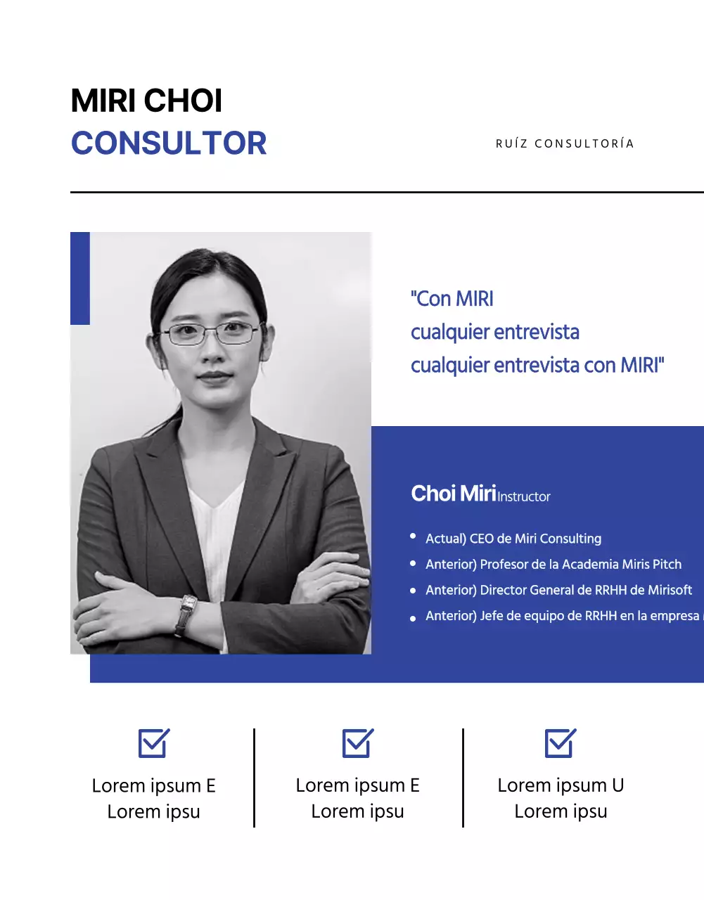 Blue and Monotone Job Interview Consultancy detail page