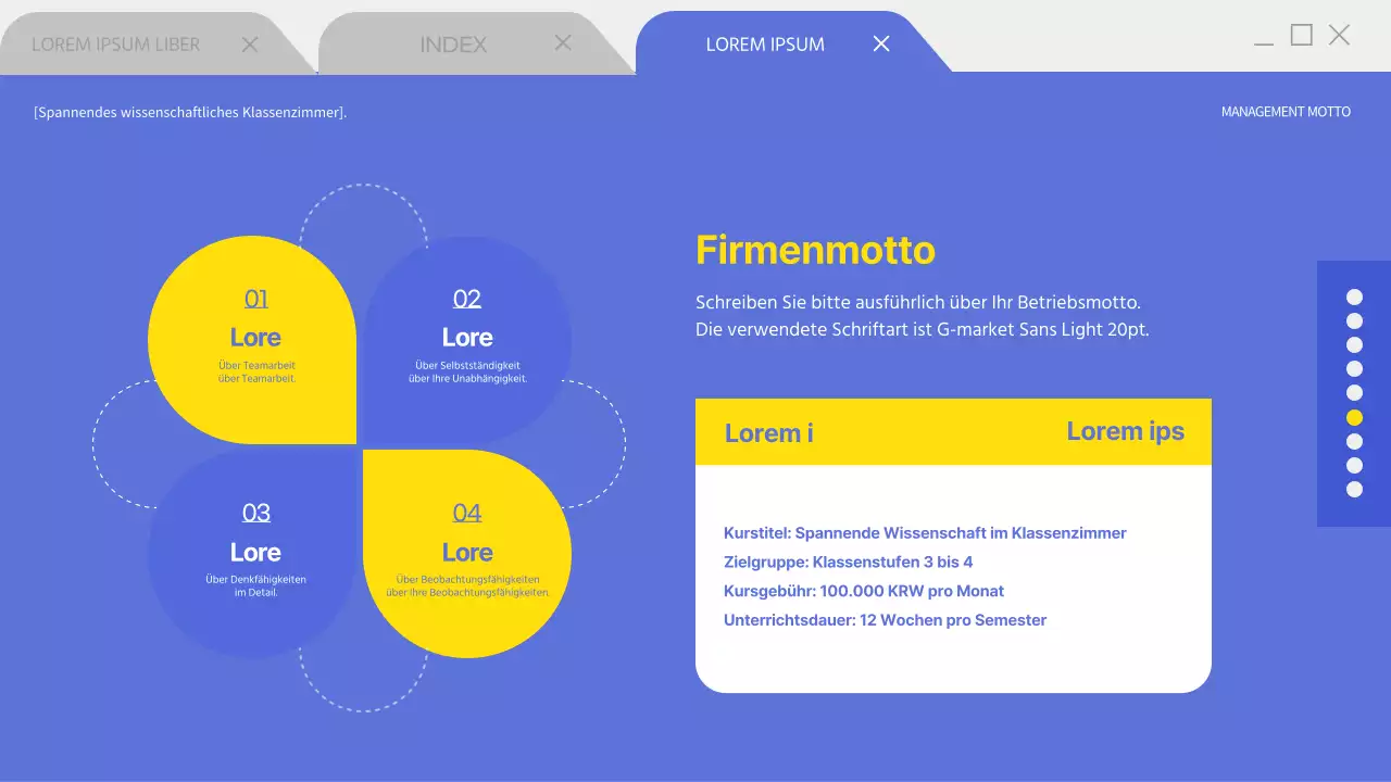 Präsentation des außerschulischen Programms
