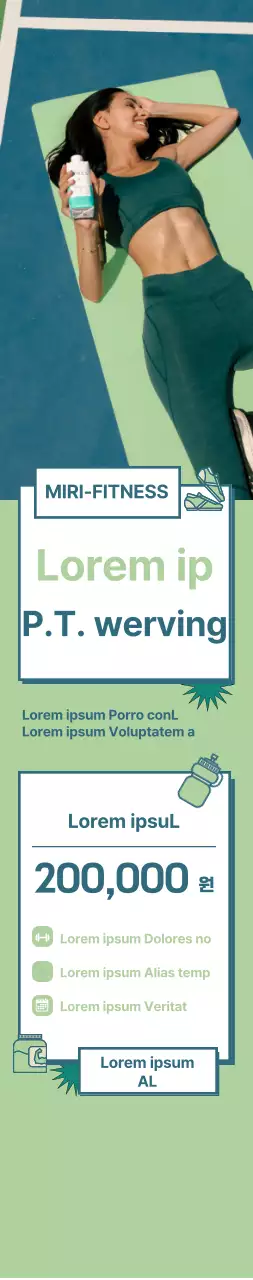 Banner ter promotie van een sportschool groepskorting met een groene achtergrond