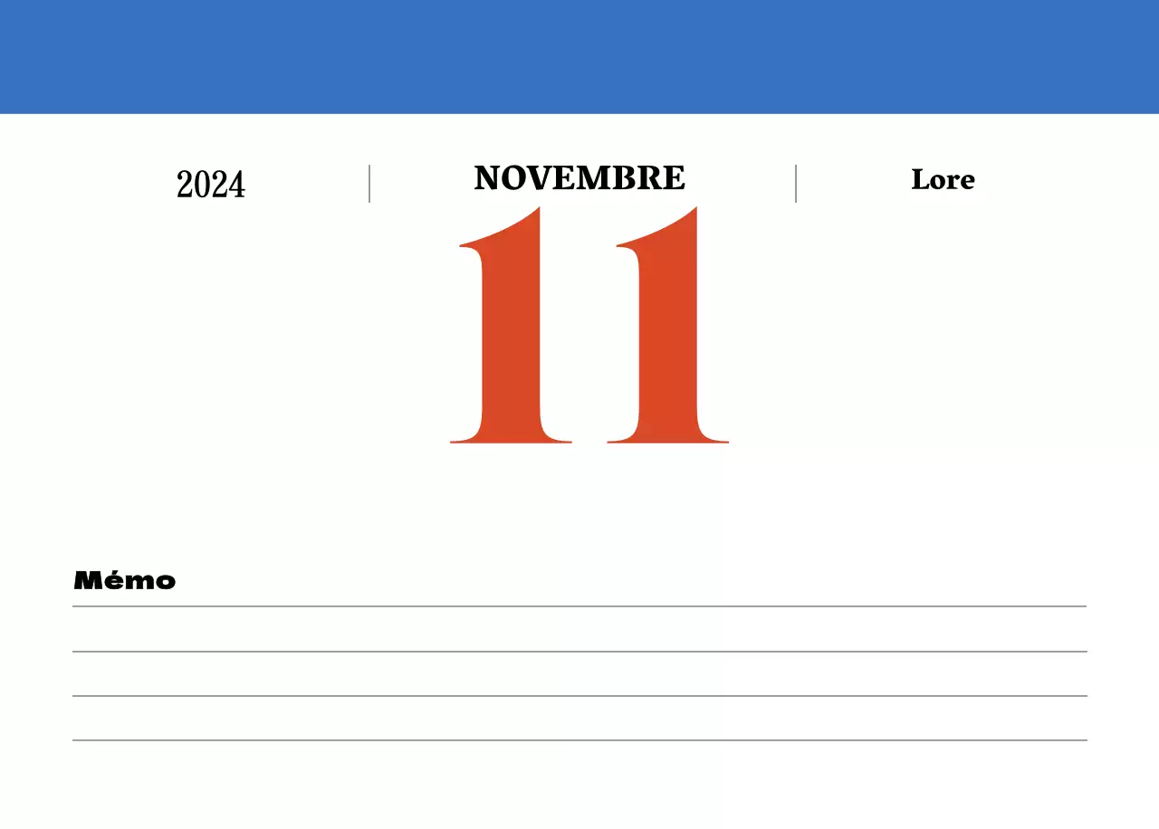 Calendrier rétro conceptuel de la nostalgie en rouge et bleu