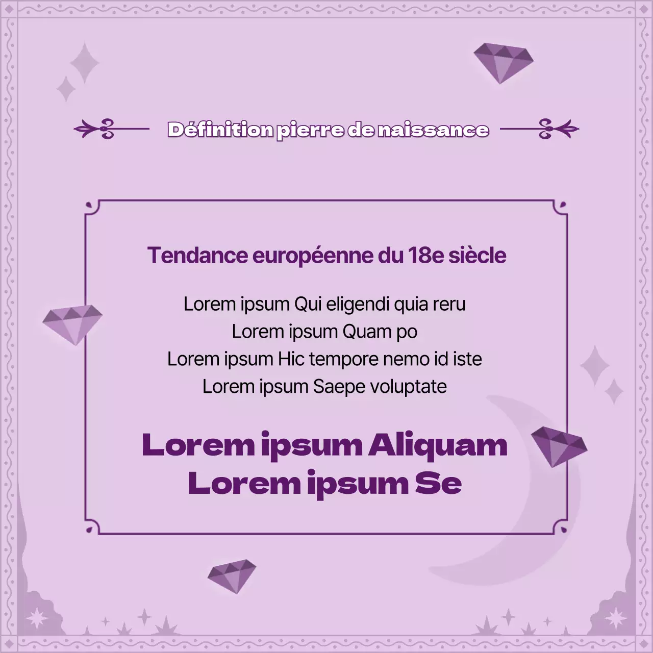 Concept de cartes de tarot violettes Cartes de naissanceNews Design