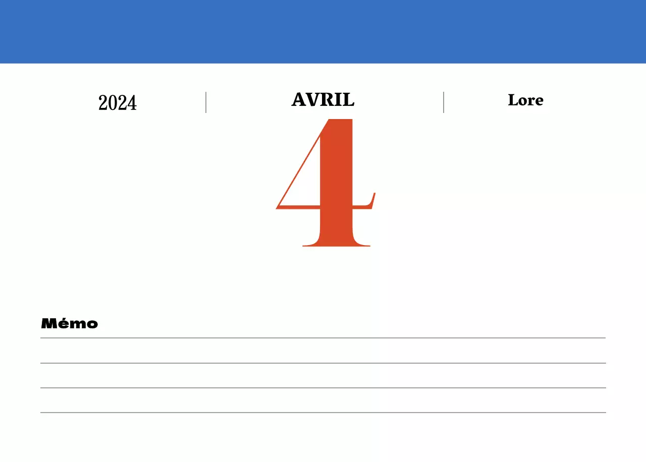 Calendrier rétro conceptuel de la nostalgie en rouge et bleu