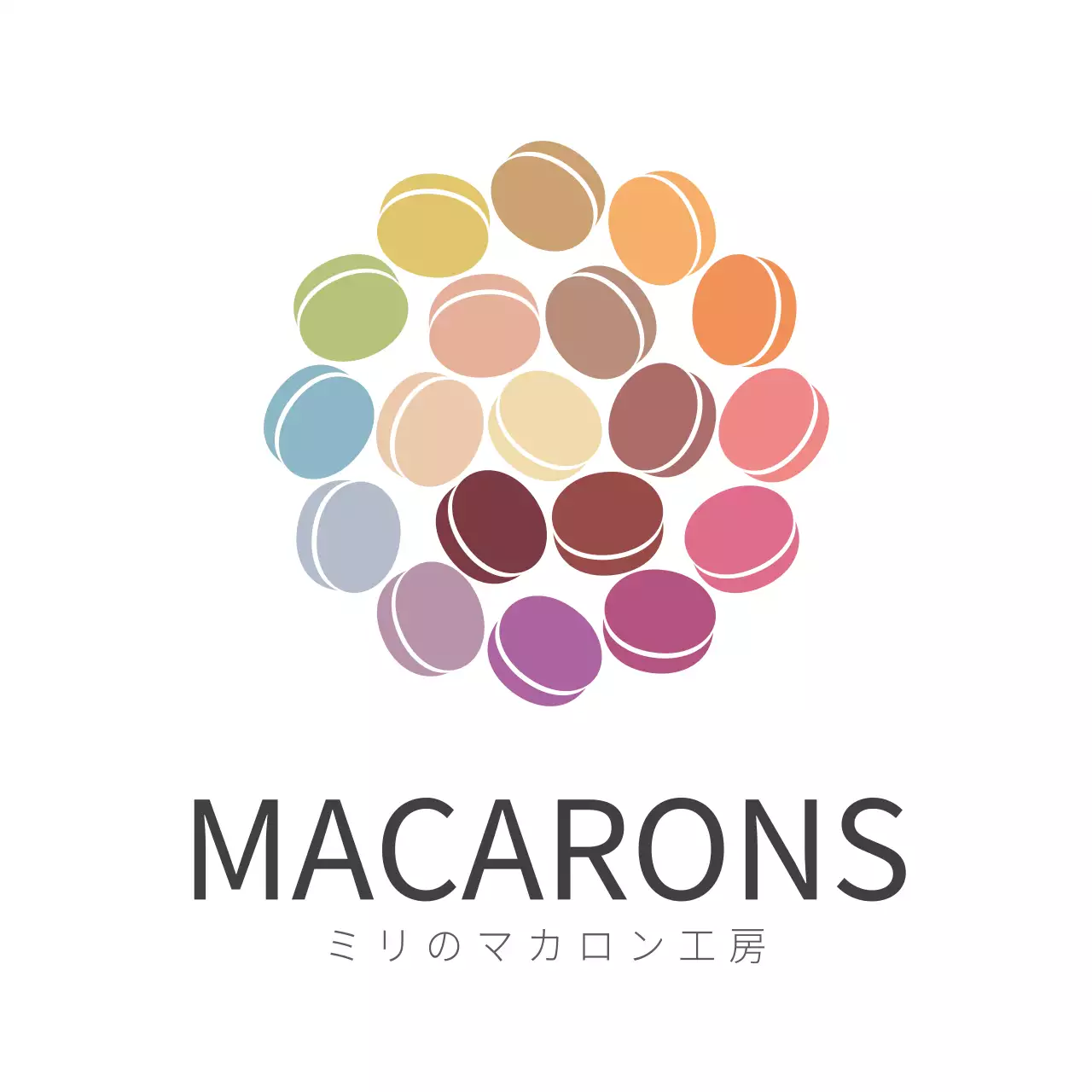 カラフル シンプル スイーツ ロゴ ファンシーバナー