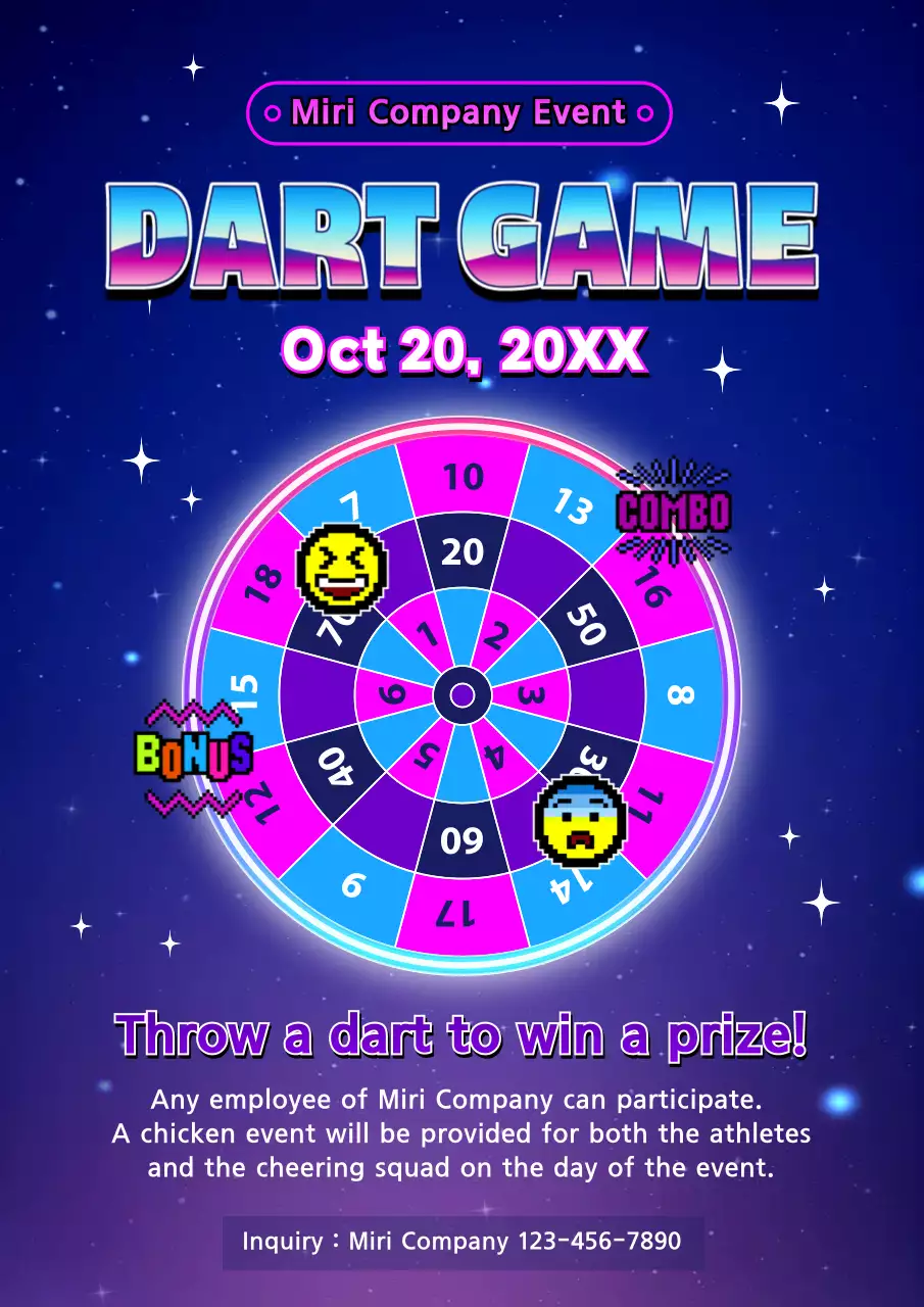 Blue Retro Game Event Poster