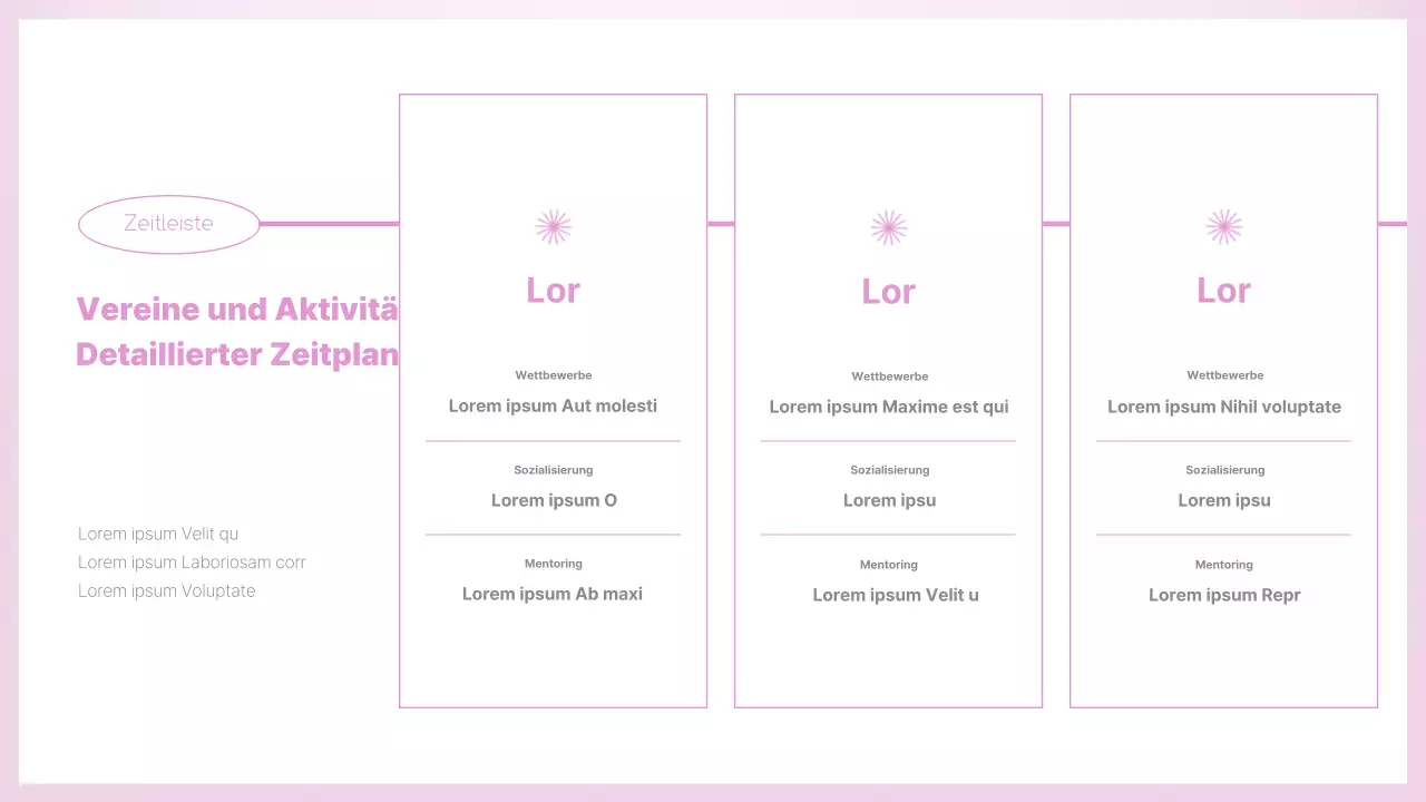 Ein rosafarbener und sauberer Leitfaden zur Cluborientierung