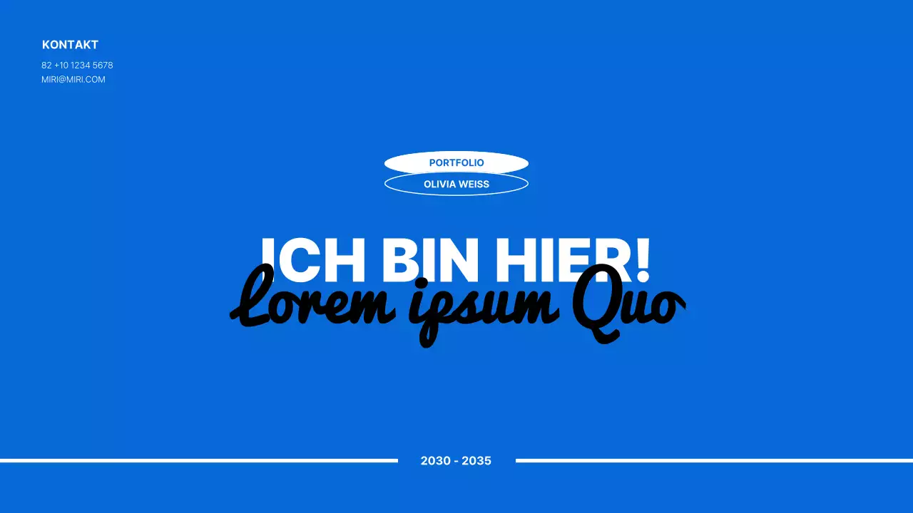 Ein blaues, geordnetes Portfolio