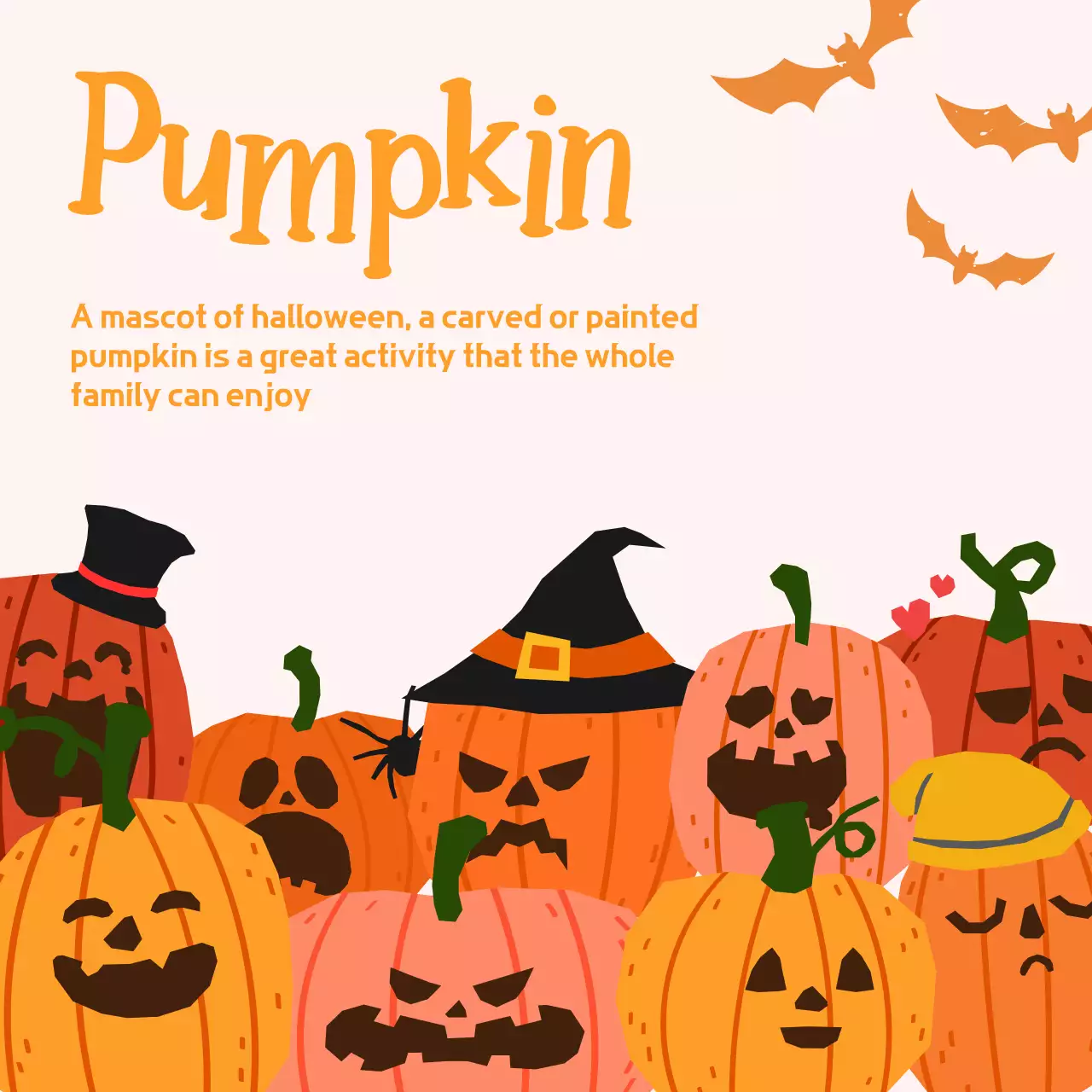 Orange Retro Halloween Promotion Social Media Post