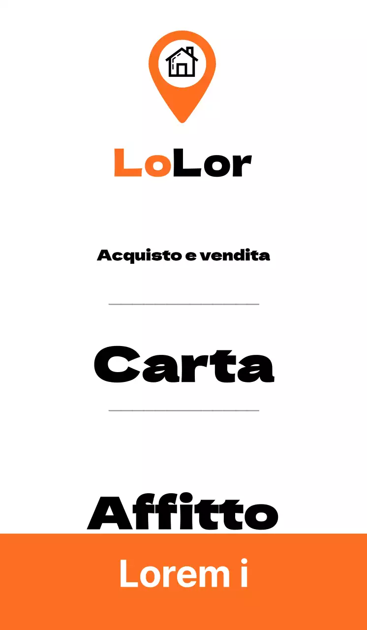 Una proposta immobiliare pulita con un accento arancione