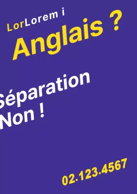 Un objet promotionnel simple avec un texte violet et jaune