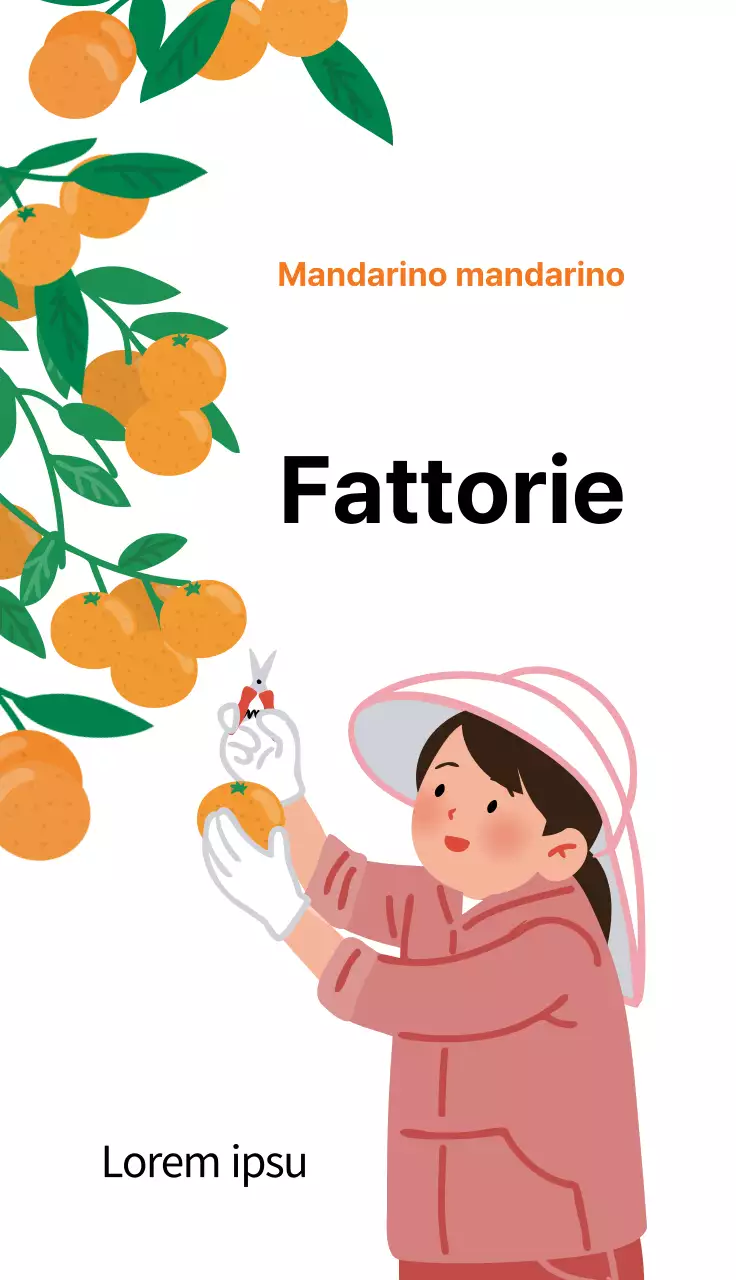 Illustrazione arancione fattoria di prodotti carino