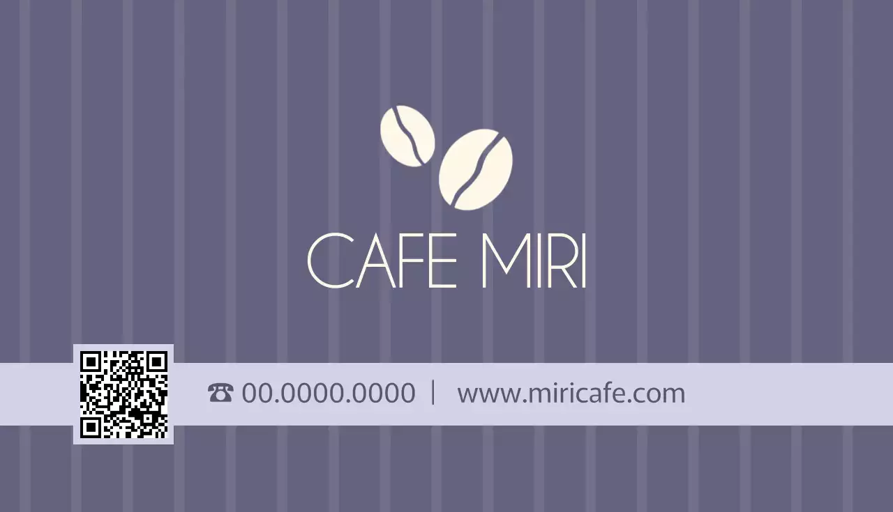 青 シンプル カフェ 名刺