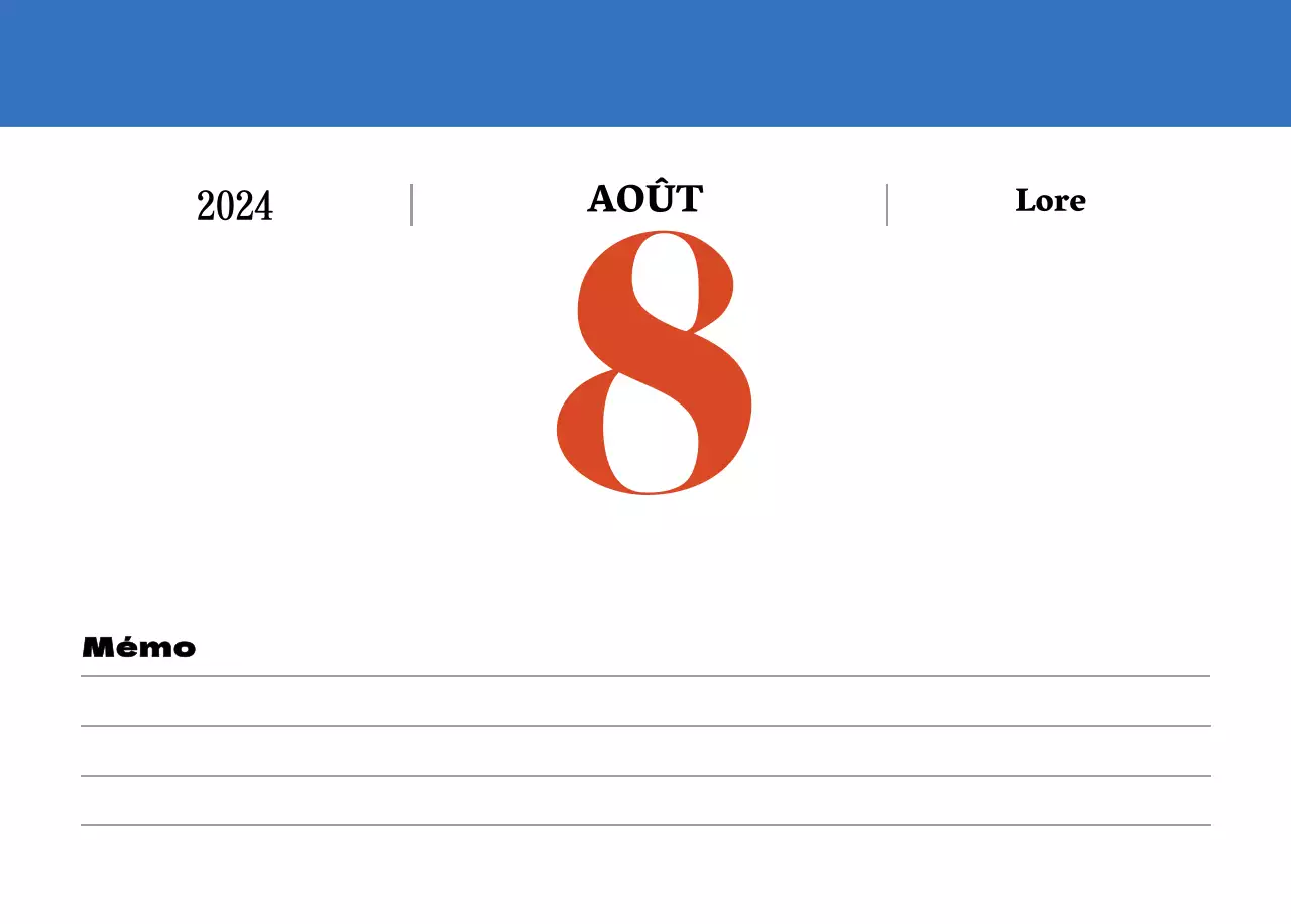 Calendrier rétro conceptuel de la nostalgie en rouge et bleu