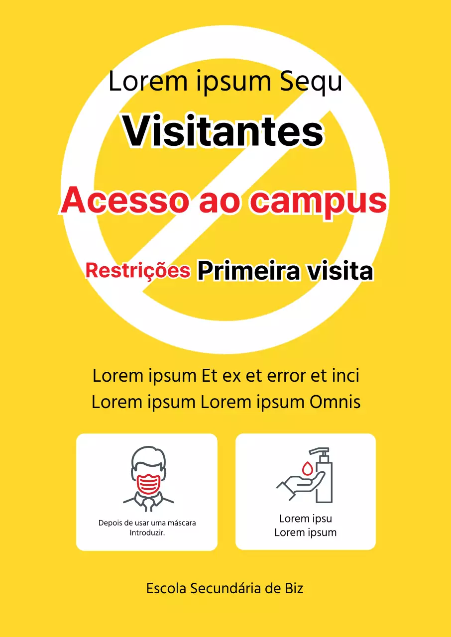 Ícone amarelo Restrições de acesso ao campus