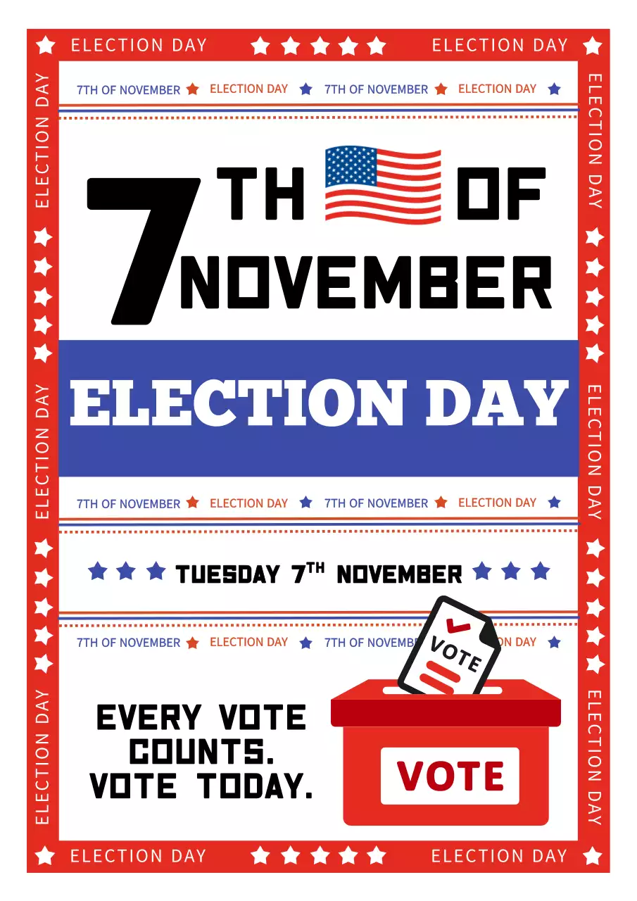 Red Traditional Election Announcement Poster