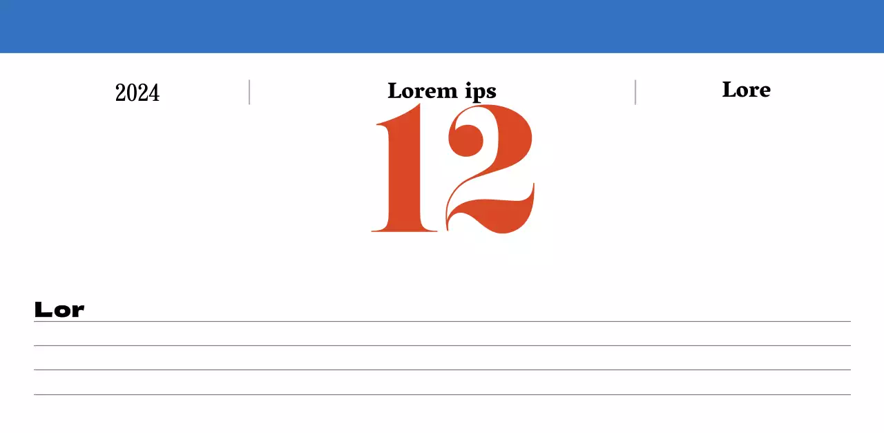 Calendario nostalgico di concezione retrò in rosso e blu