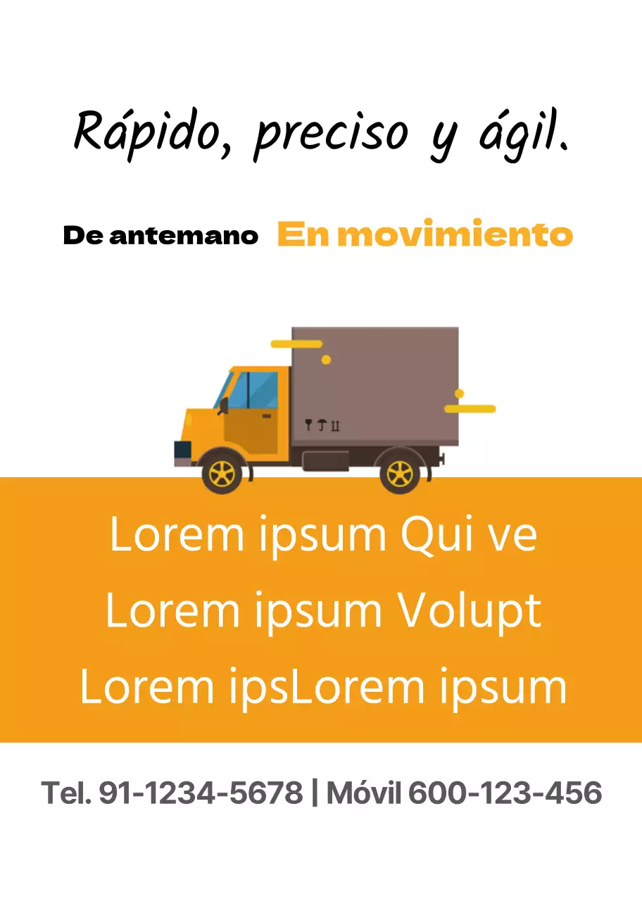 Orange camión ilustración empresa de mudanzas